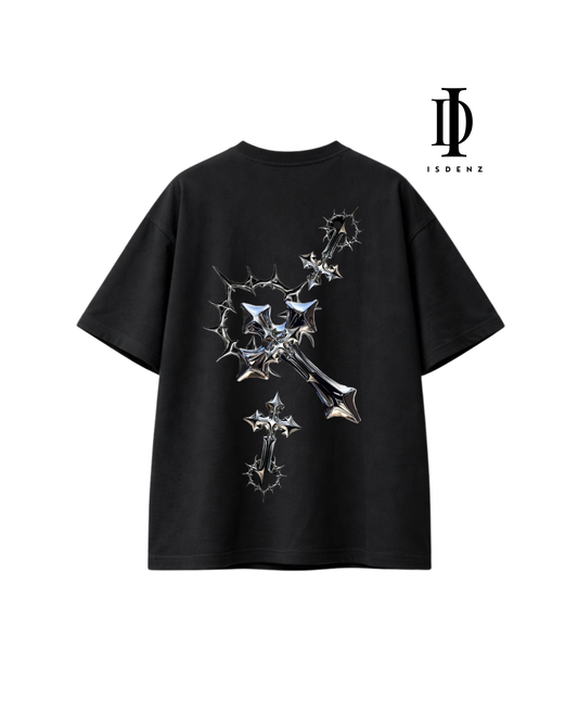 Crown Thorn Cross T-Shirt Overzise