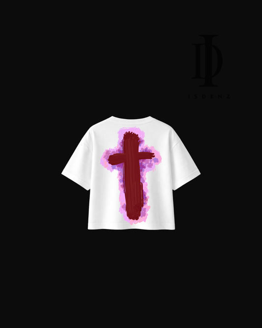 Playera Boxy Fit Pink Graffiti Cross